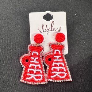Viola Red Cheer Earrings 📣